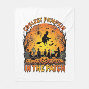 Coolste Pompoenveld Halloween Heks Spinnen Graf Fleece Deken