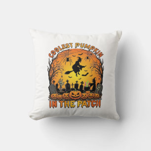 Coolste Pompoenveld Halloween Heks Spinnen Graf Kussen