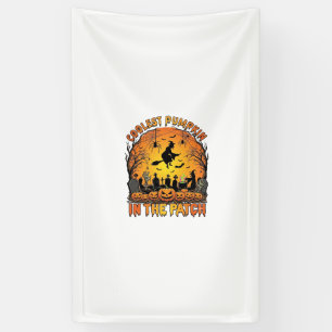 Coolste Pompoenveld Halloween Heks Spinnen Graf Spandoek