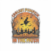 Coolste Pompoenveld Halloween Heks Spinnen Graf Sticker (Voorkant)