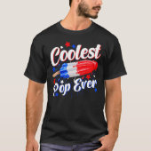 Coolste Pop ooit ijslolly retro bom 4th of July T-shirt (Voorkant)