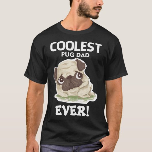 Coolste Pugs vader ooit T-shirt (Voorkant)