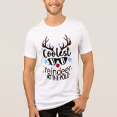 Coolste rendieren op de pole Christmas Feestdagen Tri-Blend Shirt (Voorkant)