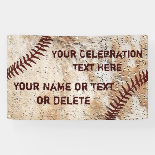 Coolste Rustieke Gepersonaliseerde Honkbal Banner (Horizontaal)