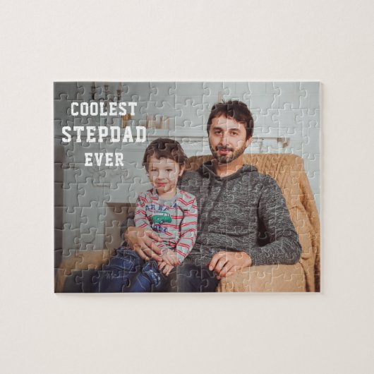 Coolste stiefvader ooit Gepersonaliseerde foto vad Legpuzzel (Horizontaal)