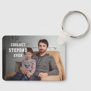 Coolste stiefvader ooit Gepersonaliseerde foto vad Sleutelhanger