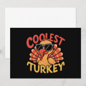 Coolste Turkije Kinder Thanksgiving Kaart (Voorkant / Achterkant)