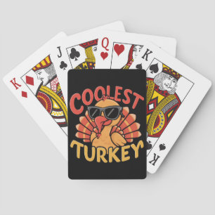 Coolste Turkije Kinder Thanksgiving Pokerkaarten