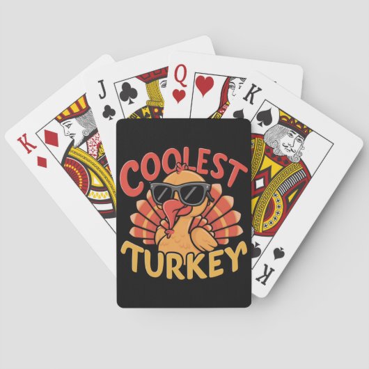 Coolste Turkije Kinder Thanksgiving Pokerkaarten (Achterkant)