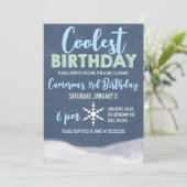 Coolste verjaardag sneeuwvlok winter verjaardagsfe kaart (Staand voorkant)