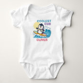 "Coolste Welp" Surfende Pinguïn Romper (Voorkant)