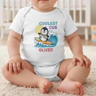 "Coolste Welp" Surfende Pinguïn Romper