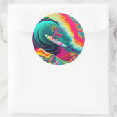 Coolsurf Surf Girl - Surfgirl - Surfcamp Poster Ronde Sticker (Tas)