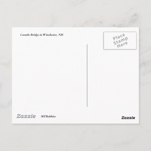 Coombs Covered Bridge Briefkaart (Achterkant)