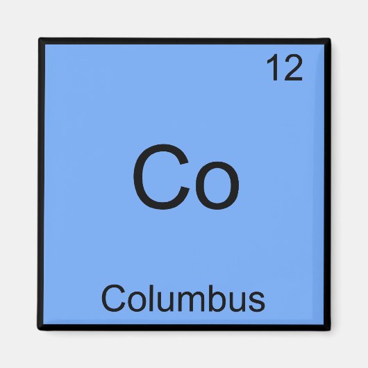 Coombus Ohio Funny Chemistry Element Symbol Magneet (Voorkant)