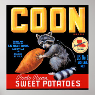 Coon Brand en zoete aardappelen Poster