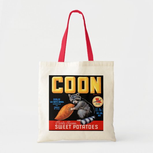 Coon Brand en zoete aardappelen Tote Bag (Voorkant)