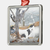 Coon Dog Hunt Metalen Ornament (Links)