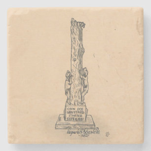 Coon Dog Marker Marble Stone Onderzetter