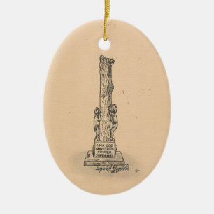 Coon Dog Monument Ceramic Ornament