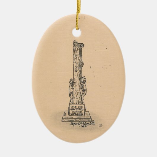 Coon Dog Monument Ceramic Ornament (Voorkant)