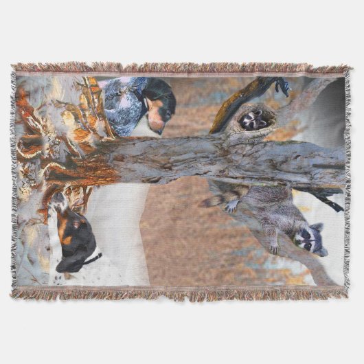 Coon Dogs Hunting Raccoons Blanket Deken (Voorkant)
