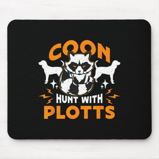 Coon Hunt Met Plotts Jacht Coon Hunters Raccoon Muismat (Voorkant)