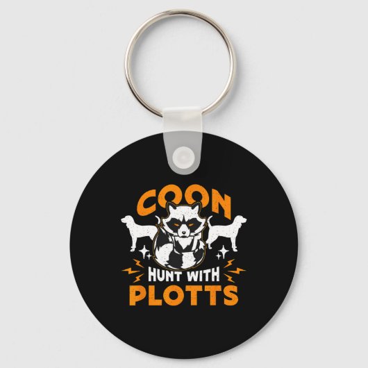 Coon Hunt Met Plotts Jacht Coon Hunters Raccoon Sleutelhanger (Voorkant)
