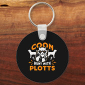 Coon Hunt Met Plotts Jacht Coon Hunters Raccoon Sleutelhanger (Voorkant)