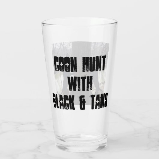 Coon Hunt met zwart en tans glazen trommel (Achterkant)