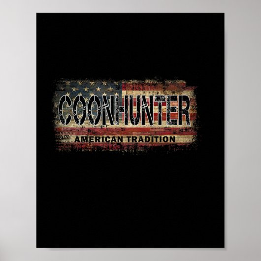 Coon Hunter American Flag Style Coon Hunti Poster (Voorkant)