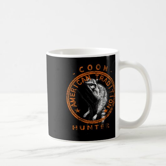 Coon Hunter American Patriotic Raccoon Hunting Tra Koffiemok (Rechts)