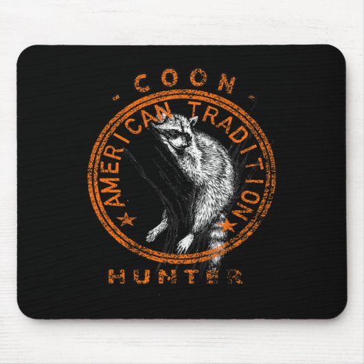 Coon Hunter American Patriotic Raccoon Hunting Tra Muismat (Voorkant)