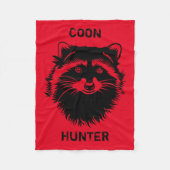 Coon Hunter met Raccoon Fleece Deken (Voorkant)