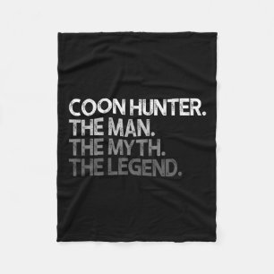 Coon Hunter Racoon Jacht Het Man Myth Legend GIF Fleece Deken