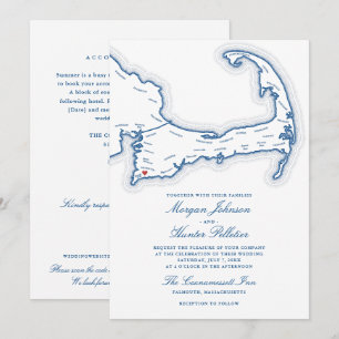 Coonamessett Inn Huwelijk All-in-One QR RSVP Kaart