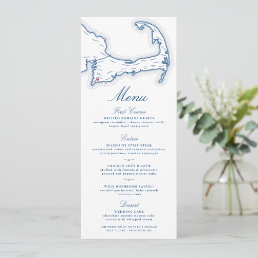 Coonamessett Inn Trouwmenu Menu (Staand voorkant)