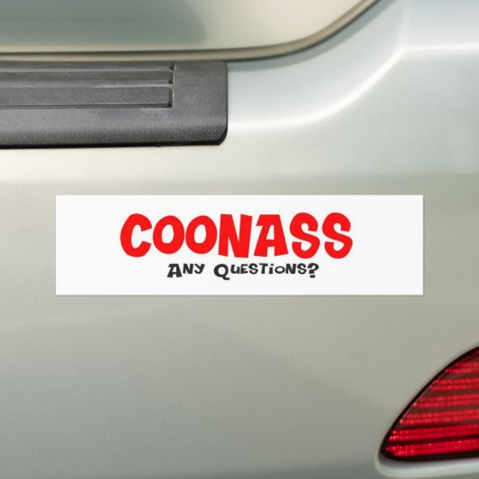 CoonAss - Eventuele vragen Bumpersticker (Op auto)