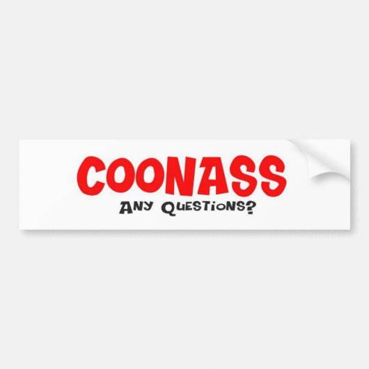 CoonAss - Eventuele vragen Bumpersticker (Voorkant)