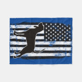 Coonhound & American Flag Fleece Deken (Voorkant (Horizontaal))