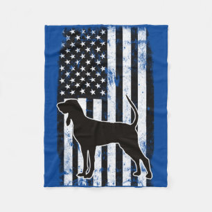 Coonhound & American Flag Fleece Deken