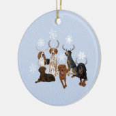 Coonhound Antlers Blue Keramisch Ornament (Links)