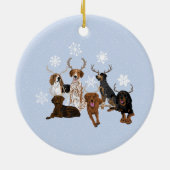 Coonhound Antlers Blue Keramisch Ornament (Achterkant)