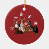 Coonhound Antlers red Keramisch Ornament (Voorkant)