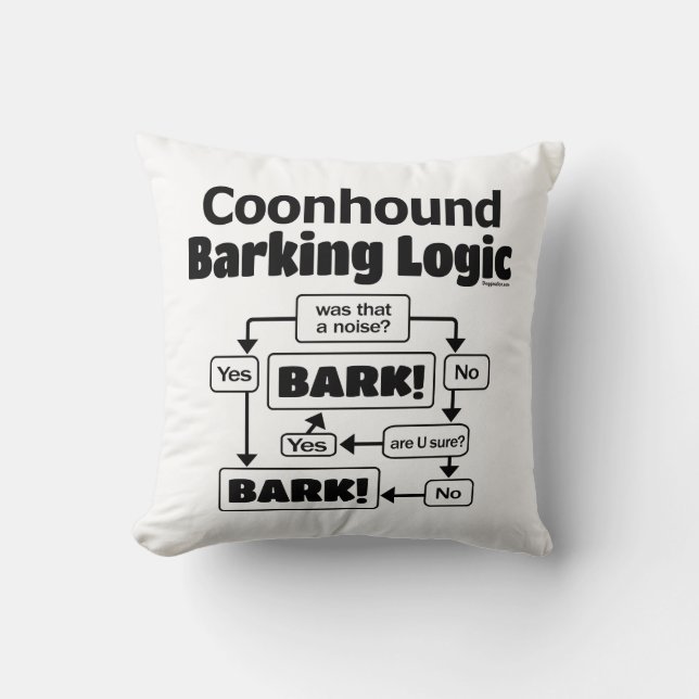 Coonhound Barking Logic Kussen (Voorkant)