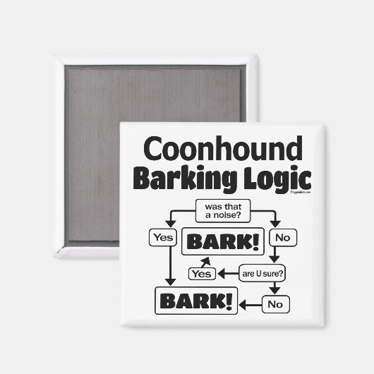 Coonhound Barking Logic Magneet (Voorkant / Achterkant)