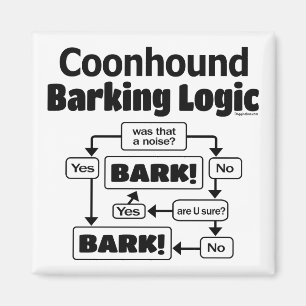 Coonhound Barking Logic Magneet