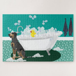 Coonhound Bathtime Puzzle Legpuzzel