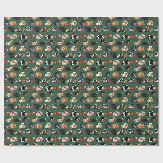 Coonhound Curl Floral Cadeaupapier (Vlak)