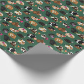 Coonhound Curl Floral Cadeaupapier (Hoek)